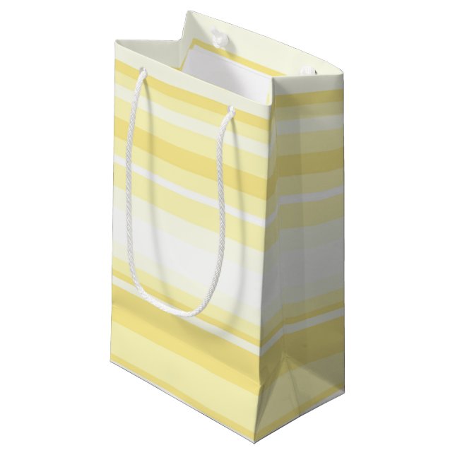 Lemon stripes small gift bag (Front Angled)