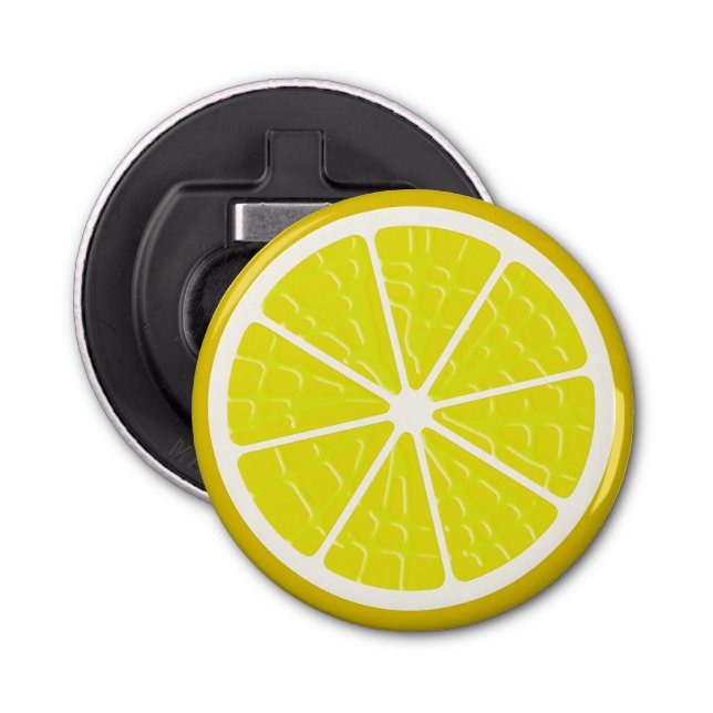 Lemon Stylized Fruit Slice Bottle Opener (Front)