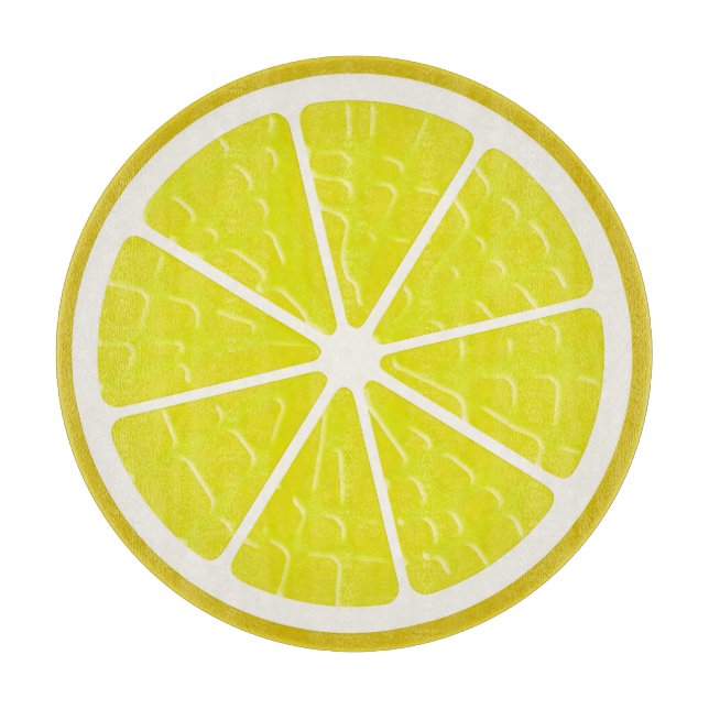Lemon Stylized Fruit Slice Cutting Board (Front)
