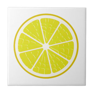 Lemon Stylized Fruit Slice Tile