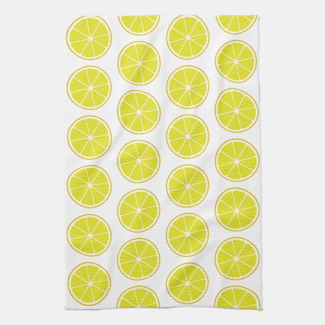 Lemon Stylized Fruit Slices Kitchen Towel (Vertical)