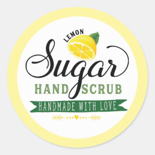 Lemon Sugar Handscrub Labels Custom Stickers