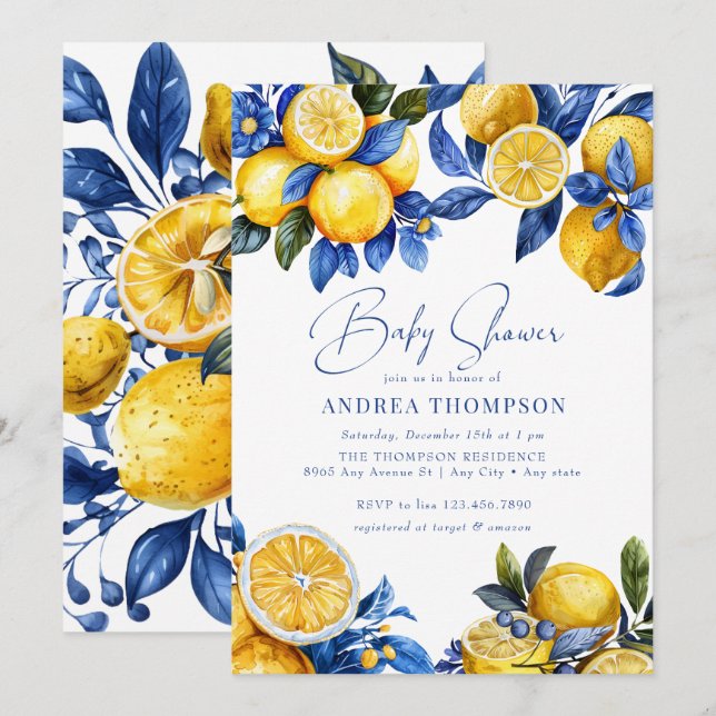 Lemon | Summer Baby Shower Invitation (Front/Back)