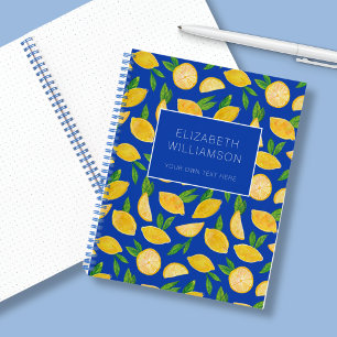 Lemon summer citrus fruit pattern notebook