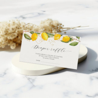 Lemon Summer Diaper Raffle Ticket Baby Shower Enclosure Card