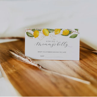 Lemon Summer How Big Is Mommy’s Belly Ticket  Enclosure Card