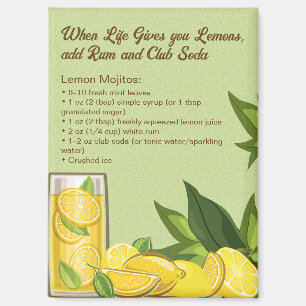 Lemon Summer Mojito Recipe Magnet