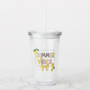 Lemon Summer Quote Acrylic Tumbler