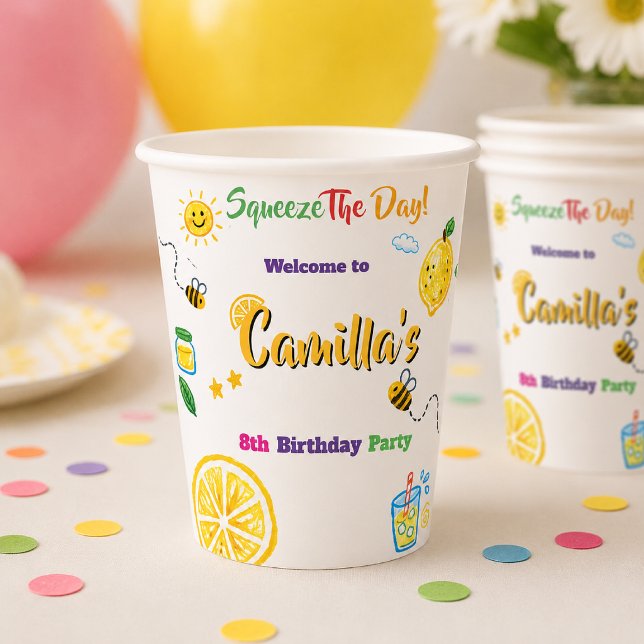 Lemon Summer Theme Kids Birthday  Paper Cups (Creator Uploaded)