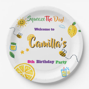 Lemon Summer Theme Kids Birthday Paper Plate