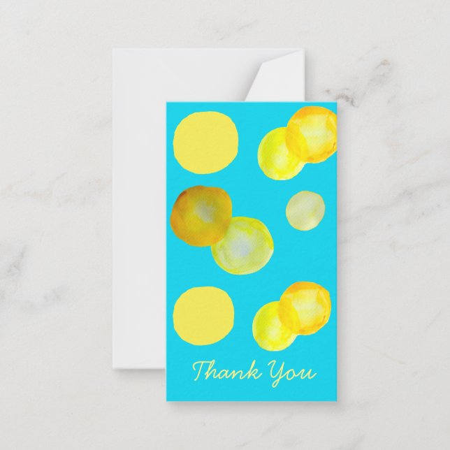 Lemon sun yellow circle art card (Front)