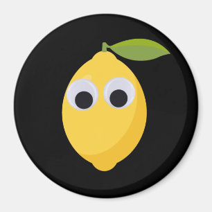 Lemon, sweet fruit with googly eyes magnet