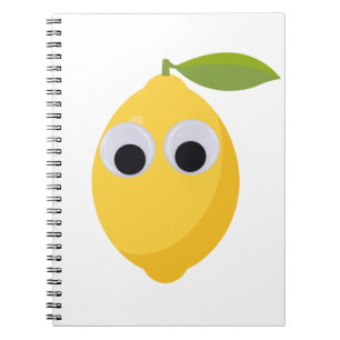 Lemon, sweet fruit with googly eyes notebook