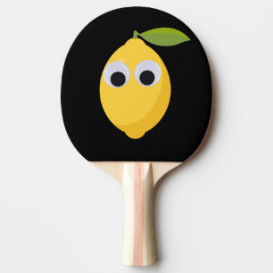 Lemon, sweet fruit with googly eyes ping pong paddle