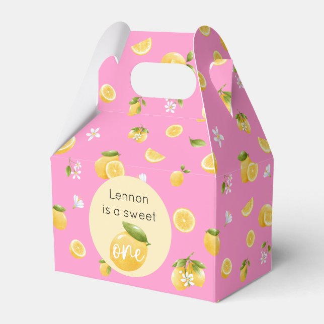 Lemon Sweet One 1st Birthday Favor Box (Front Side)