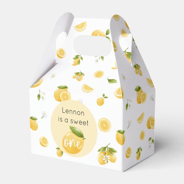 Lemon Sweet One 1st Birthday Favor Box (Front Side)