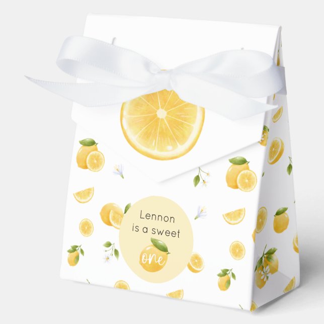 Lemon Sweet One 1st Birthday Favor Box (Front)