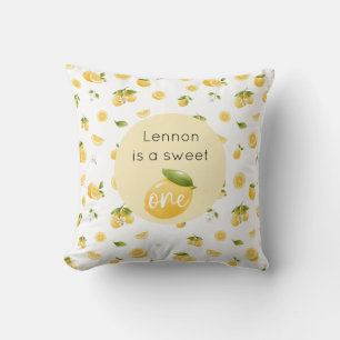 Lemon Sweet One 1st Birthday Throw Pillow