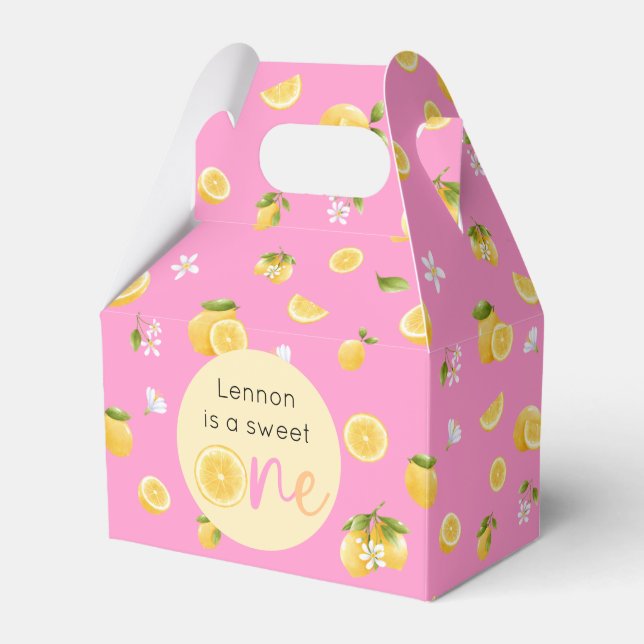 Lemon Sweet One Birthday Favor Box (Front Side)
