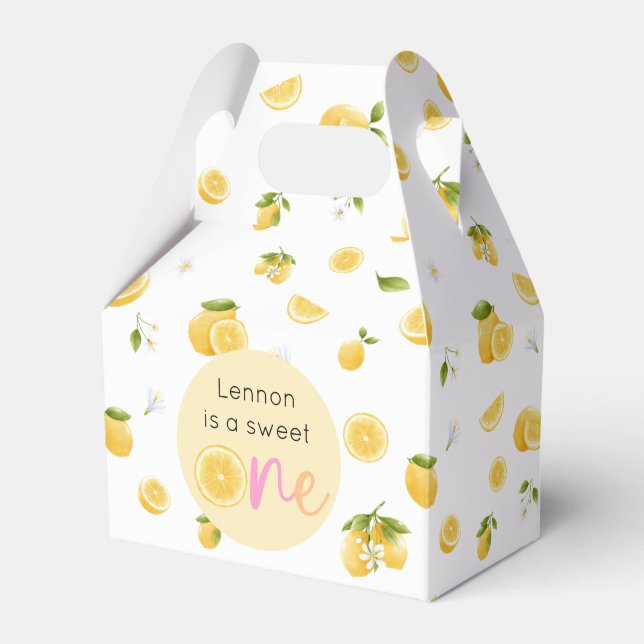 Lemon Sweet One Birthday Favor Box (Front Side)