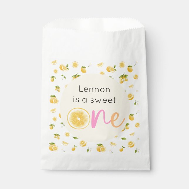 Lemon Sweet One Birthday Favour Bag (Front)