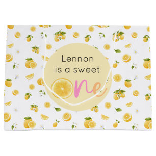 Lemon Sweet One Birthday Large Gift Bag