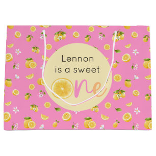 Lemon Sweet One Birthday Large Gift Bag
