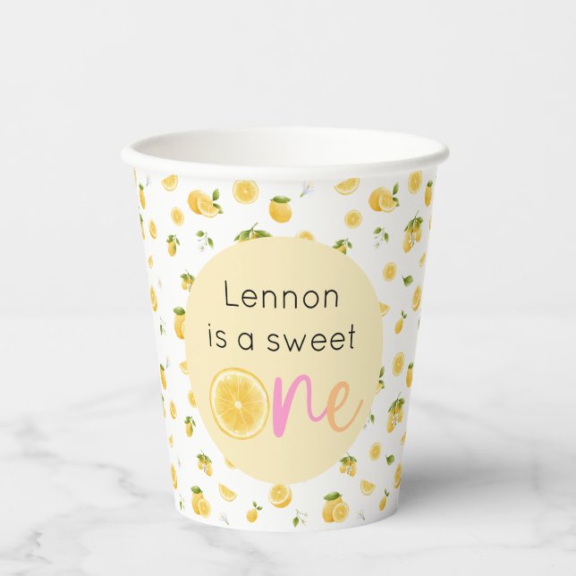 Lemon Sweet One Birthday Paper Cups (Front)