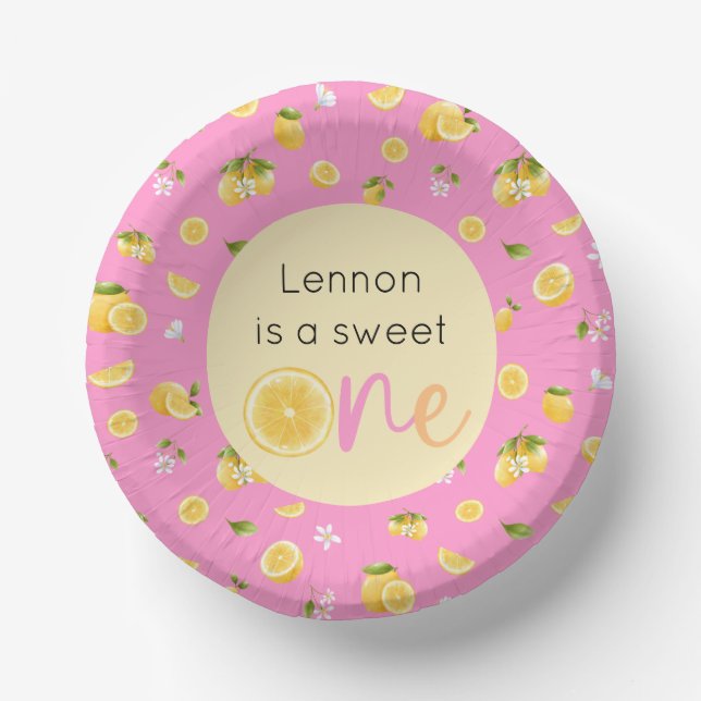 Lemon Sweet One Birthday Paper Plate (Front)