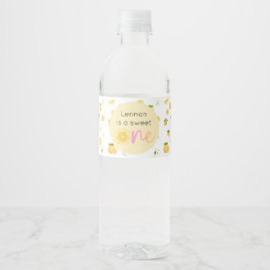 Lemon Sweet One Birthday Water Bottle Label