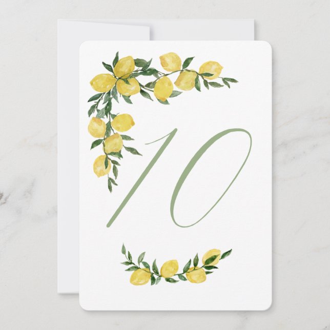 Lemon Table Number  (Front)