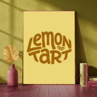 Lemon Tart Bakery Typographic Art Kitchen Cafe