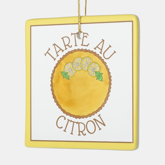 Lemon Tart Tarte au Citron Curd Pie Baking Food Ceramic Ornament (Left)