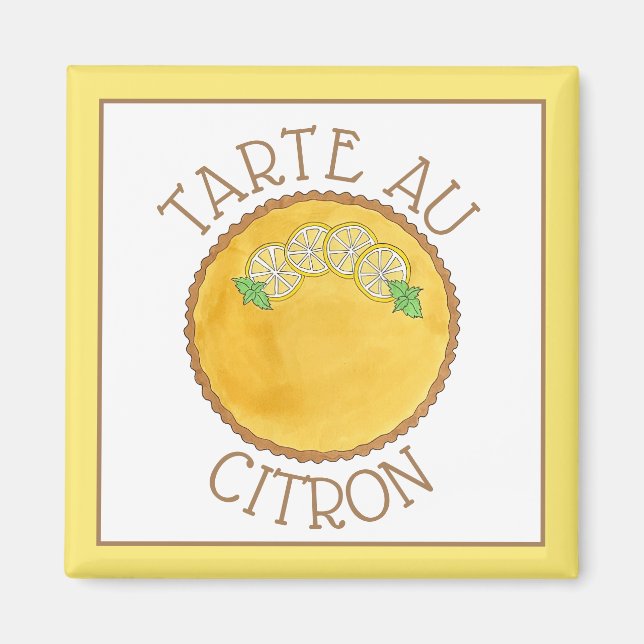 Lemon Tart Tarte au Citron Curd Pie Baking Food Magnet (Front)