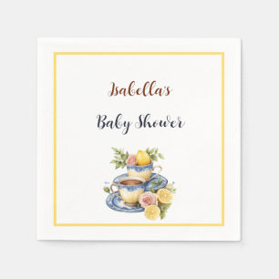 Lemon Teacup Baby Shower Paper Napkins