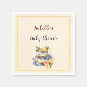Lemon Teacup Baby Shower Paper Napkins