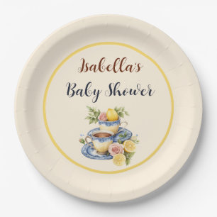 Lemon Teacup Baby Shower Paper Plate