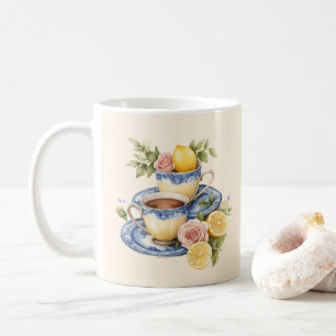 Lemon Teacup Tea Party Personalized Guest Name Coffee Mug