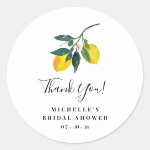 Lemon Thank You Stickers, Thank You Tags, Classic Round Sticker