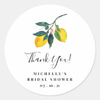 Lemon Thank You Stickers, Thank You Tags,