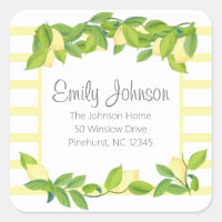 Lemon Theme Bridal Shower Address Label