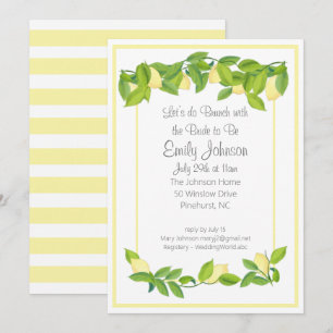 Lemon Theme Bridal Shower Brunch Invitation