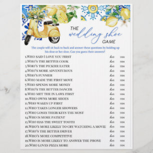 Lemon Theme Bridal Shower Shoe Game Flyer