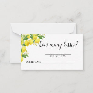 Lemon Theme Guess How Many Kisses Card