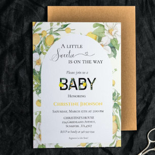 Lemon theme little sweetie baby shower invitation