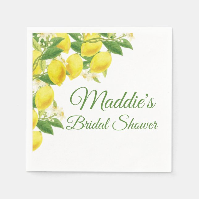 Lemon Theme Personalized Napkin (Front)