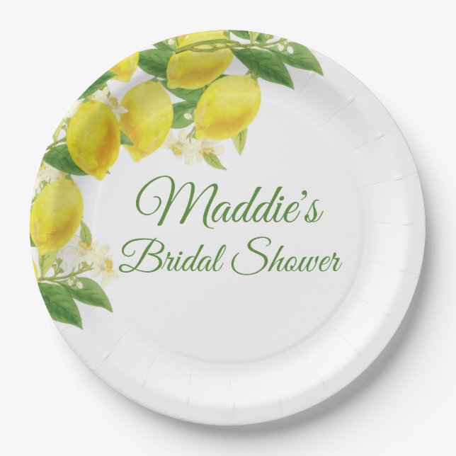 Lemon Theme Personalized Plates (Front)