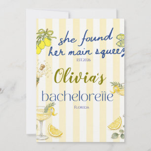 lemon theme she found her main squeeze yellow invitation