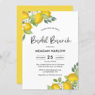 Lemon Theme Summer Bridal Brunch Shower Invitation