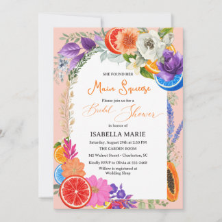 Lemon Theme Summer Bridal Shower Invitation